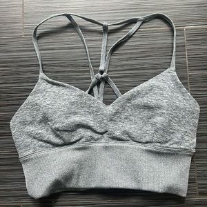 Alo Yoga Heather Grey Sports Bra